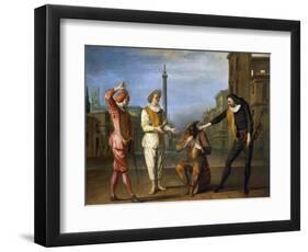 Tombeaux of Maitre Andre, Scene from Commedia Dell'Arte-Claude Gillot-Framed Giclee Print