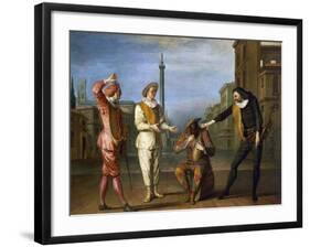 Tombeaux of Maitre Andre, Scene from Commedia Dell'Arte-Claude Gillot-Framed Giclee Print