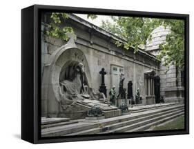 Tombs and Memorials Inside the Kerepesi Cemetery, Budapest, Hungary, Europe-Stuart Black-Framed Stretched Canvas