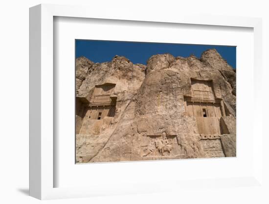 Tombs of Ataxerxes I and Darius the Great, Naqsh-e Rostam Necropolis, near Persepolis, Iran, Middle-James Strachan-Framed Photographic Print