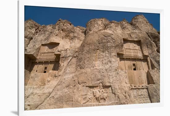 Tombs of Ataxerxes I and Darius the Great, Naqsh-e Rostam Necropolis, near Persepolis, Iran, Middle-James Strachan-Framed Photographic Print