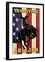 Tombstone, Arizona - Bronco Bucking and Flag-Lantern Press-Framed Art Print