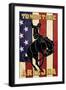 Tombstone, Arizona - Bronco Bucking and Flag-Lantern Press-Framed Art Print