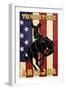 Tombstone, Arizona - Bronco Bucking and Flag-Lantern Press-Framed Art Print