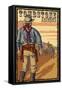 Tombstone, Arizona - Cowboy Standoff-Lantern Press-Framed Stretched Canvas