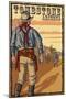 Tombstone, Arizona - Cowboy Standoff-Lantern Press-Mounted Art Print
