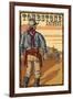 Tombstone, Arizona - Cowboy Standoff-Lantern Press-Framed Art Print