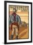 Tombstone, Arizona - Cowboy Standoff-Lantern Press-Framed Art Print