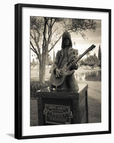 Tombstone of Johnny Ramone in Hollywood Forever Cemetery, Santa Monica Boulevard, Hollywood-null-Framed Photographic Print