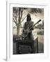 Tombstone of Johnny Ramone in Hollywood Forever Cemetery, Santa Monica Boulevard, Hollywood-null-Framed Photographic Print