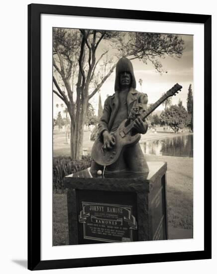 Tombstone of Johnny Ramone in Hollywood Forever Cemetery, Santa Monica Boulevard, Hollywood-null-Framed Photographic Print