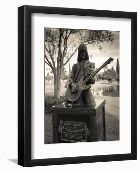 Tombstone of Johnny Ramone in Hollywood Forever Cemetery, Santa Monica Boulevard, Hollywood-null-Framed Photographic Print