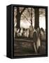 Tombstones in cemetery-Rudy Sulgan-Framed Stretched Canvas