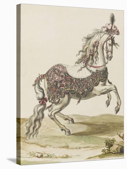 Tome III (1696 DR à 1761DR) : Costumes de fêtes et de mascarades. Théâtre de Louis XIV : cheval-Jean I Berain-Stretched Canvas