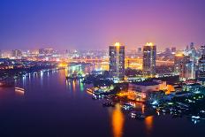 Bangkok City Scape at Nighttime-tomgigabite-Mounted Photographic Print