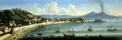 Naples, from the Heights of Posillipo with Vesuvius in the Distance, 1740-Tommaso Ruiz-Laminated Premium Giclee Print