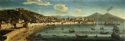Naples, from the Heights of Posillipo with Vesuvius in the Distance, 1740-Tommaso Ruiz-Framed Premium Giclee Print