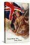 Tommy Guards the Flag with Bayonet in Hand and Pipe in Mouth!-null-Stretched Canvas