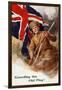 Tommy Guards the Flag with Bayonet in Hand and Pipe in Mouth!-null-Framed Art Print