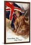 Tommy Guards the Flag with Bayonet in Hand and Pipe in Mouth!-null-Framed Art Print