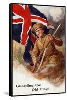 Tommy Guards the Flag with Bayonet in Hand and Pipe in Mouth!-null-Framed Stretched Canvas
