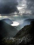 Foggy Landscape of River and Rolling Hills-Tommy Martin-Photographic Print