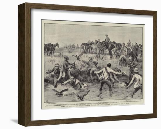 Tommy's Dinner, an Unlooked-For Stroke of Luck During the Pursuit of De Wet-Frank Dadd-Framed Giclee Print