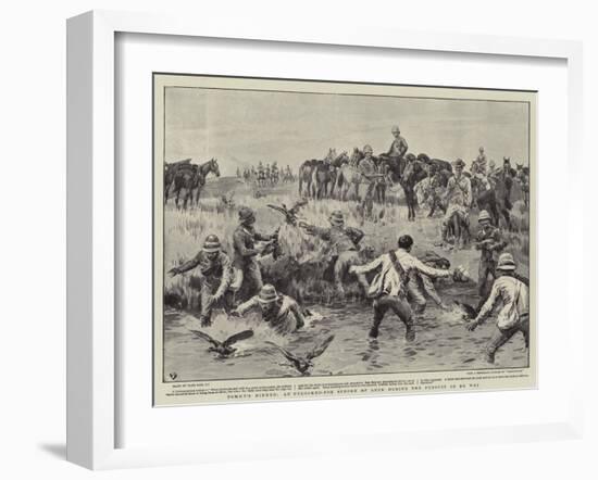 Tommy's Dinner, an Unlooked-For Stroke of Luck During the Pursuit of De Wet-Frank Dadd-Framed Giclee Print