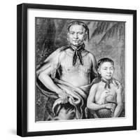 Tomochichi and His Nephew Toonahowi of the Lower Creek Tribe of the South East, 1734-null-Framed Giclee Print