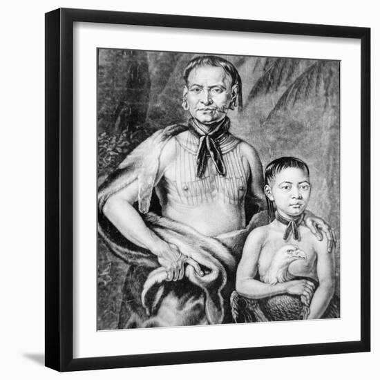 Tomochichi and His Nephew Toonahowi of the Lower Creek Tribe of the South East, 1734-null-Framed Giclee Print