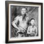 Tomochichi and His Nephew Toonahowi of the Lower Creek Tribe of the South East, 1734-null-Framed Giclee Print