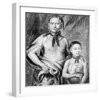 Tomochichi and His Nephew Toonahowi of the Lower Creek Tribe of the South East, 1734-null-Framed Giclee Print