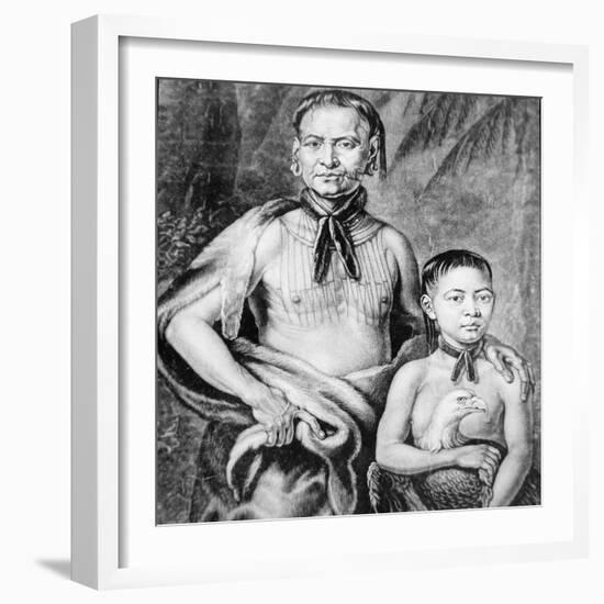 Tomochichi and His Nephew Toonahowi of the Lower Creek Tribe of the South East, 1734-null-Framed Giclee Print