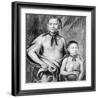 Tomochichi and His Nephew Toonahowi of the Lower Creek Tribe of the South East, 1734-null-Framed Giclee Print