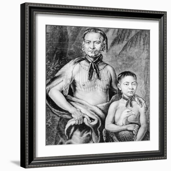 Tomochichi and His Nephew Toonahowi of the Lower Creek Tribe of the South East, 1734-null-Framed Giclee Print