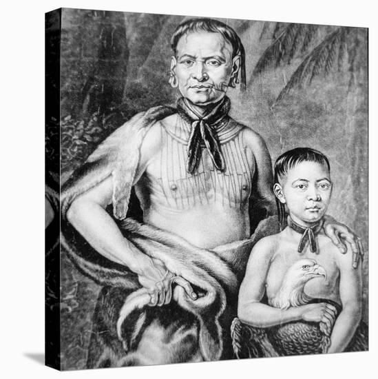 Tomochichi and His Nephew Toonahowi of the Lower Creek Tribe of the South East, 1734-null-Stretched Canvas