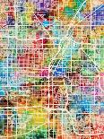 Los Angeles City Street Map-Tompsett Michael-Stretched Canvas