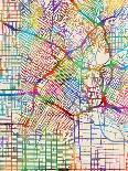 Los Angeles City Street Map-Tompsett Michael-Stretched Canvas