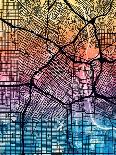 Los Angeles City Street Map-Tompsett Michael-Stretched Canvas