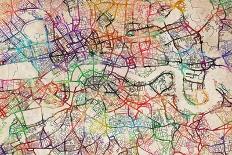 Watercolour Map of London-Tompsett Michael-Art Print