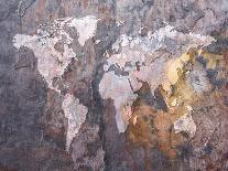 World Map on Stone Background-Tompsett Michael-Art Print