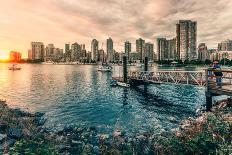 Vancouver skyline and high rise buildings at night, Vancouver, British Columbia, Canada, North Amer-Toms Auzins-Photographic Print