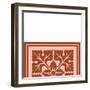 Tonal Woodblock in Coral IV-Vision Studio-Framed Art Print