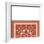 Tonal Woodblock in Coral IV-Vision Studio-Framed Art Print