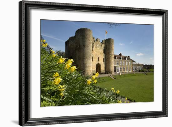 Tonbridge Castle with Daffodils, Tonbridge, Kent, England, United Kingdom, Europe-Stuart Black-Framed Photographic Print