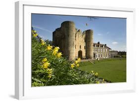 Tonbridge Castle with Daffodils, Tonbridge, Kent, England, United Kingdom, Europe-Stuart Black-Framed Photographic Print