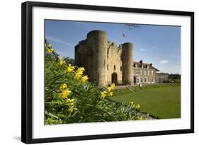 Tonbridge Castle with Daffodils, Tonbridge, Kent, England, United Kingdom, Europe-Stuart Black-Framed Photographic Print