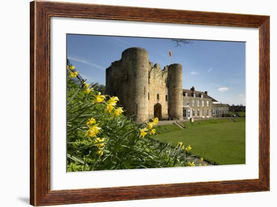 Tonbridge Castle with Daffodils, Tonbridge, Kent, England, United Kingdom, Europe-Stuart Black-Framed Photographic Print