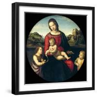 Tondo of the Virgin and Child with John the Baptist and a Holy Boy (The Madonna Terrranuova)-Raphael-Framed Giclee Print