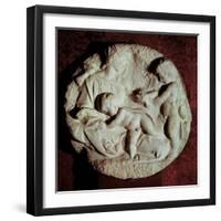 Tondo Taddei, Circular Stone Sculptured Panel (1475-1564)-Michelangelo Buonarroti-Framed Giclee Print